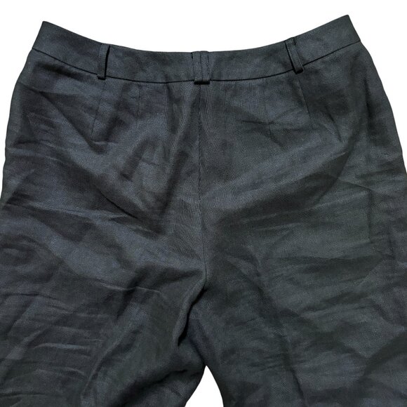 VTG TALBOTS Irish Linen Wide Leg Clam Digger Trouser Pants in Black SZ 10 - Picture 4 of 9